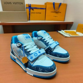 LV версия высшего качества Мода на LV Trainer Спортивные кроссовк