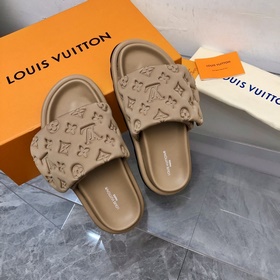Модель для пар Новейшие рельефные тапочки LV весна-лето Pool Pill