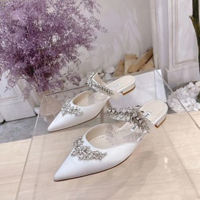 MANOLO BLAHNIK Плоская обувь LURUM с кристаллами Swarovski, шелко