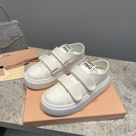 Miumiu 2023 весна-лето новинка, кеды на липучках Верх： джинсовая 