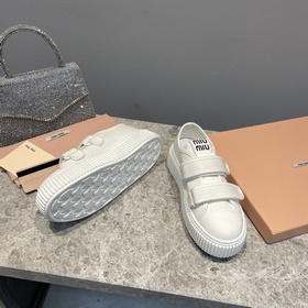 Miumiu 2023 весна-лето новинка, кеды на липучках Верх： джинсовая 