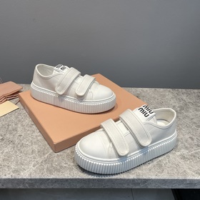 Miumiu 2023 весна-лето новинка, кеды на липучках Верх： джинсовая 