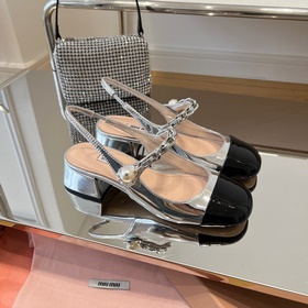 MiuMiu лакированные туфли на каблуке с задним ремешком «Белый» Ма