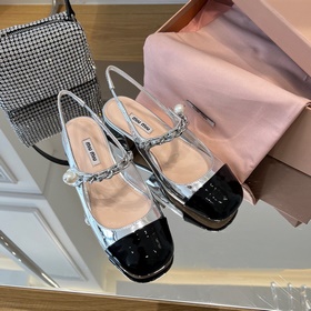 MiuMiu лакированные туфли на каблуке с задним ремешком «Белый» Ма