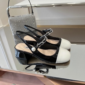 MiuMiu лакированные туфли на каблуке с задним ремешком «Белый» Ма