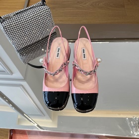 MiuMiu лакированные туфли на каблуке с задним ремешком «Белый» Ма