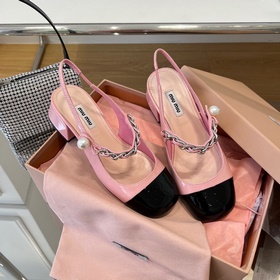 MiuMiu лакированные туфли на каблуке с задним ремешком «Белый» Ма