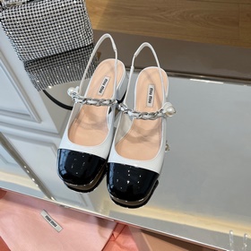 MiuMiu лакированные туфли на каблуке с задним ремешком «Белый» Ма