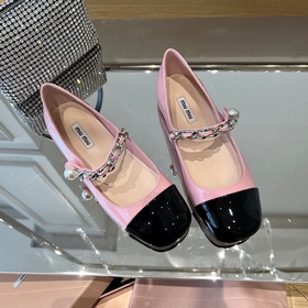 MiuMiu лакированные балетки на плоской подошве | Высочайшее качес