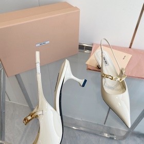 Модные туфли miumiu весна 2023 года, туфли с заостренным носком, 