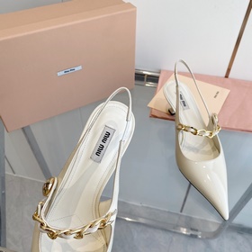 Модные туфли miumiu весна 2023 года, туфли с заостренным носком, 