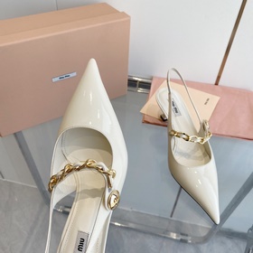 Модные туфли miumiu весна 2023 года, туфли с заостренным носком, 