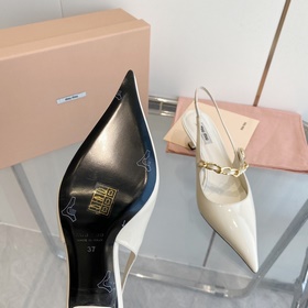 Модные туфли miumiu весна 2023 года, туфли с заостренным носком, 