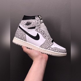 Air Jordan 1 High Elephant черно-белые, полностью сшитые на компь