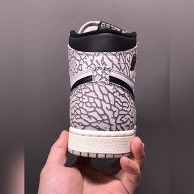 Air Jordan 1 High Elephant черно-белые, полностью сшитые на компь
