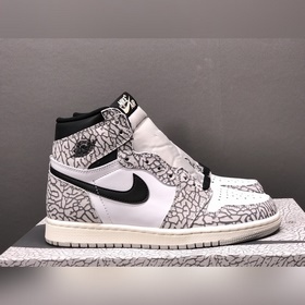 Air Jordan 1 High Elephant черно-белые, полностью сшитые на компь