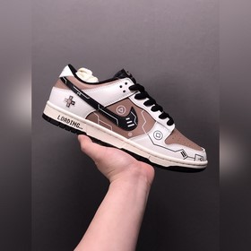 Nk SB Dunk Low PS5 Тема Бело-коричневая расцветка SB низкие кросс