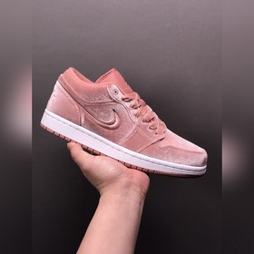 Чистый оригинал Air Jordan 1 Low Pink Velvet AJ1 Джо 1 бархатно-р