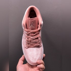 Чистый оригинал Air Jordan 1 Low Pink Velvet AJ1 Джо 1 бархатно-р