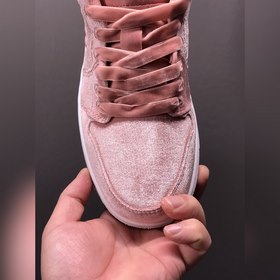Чистый оригинал Air Jordan 1 Low Pink Velvet AJ1 Джо 1 бархатно-р