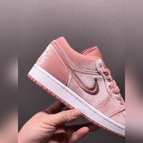 Чистый оригинал Air Jordan 1 Low Pink Velvet AJ1 Джо 1 бархатно-р