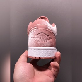 Чистый оригинал Air Jordan 1 Low Pink Velvet AJ1 Джо 1 бархатно-р