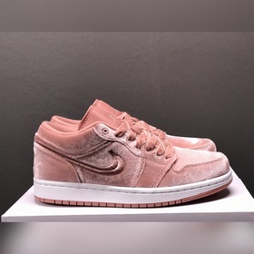Чистый оригинал Air Jordan 1 Low Pink Velvet AJ1 Джо 1 бархатно-р