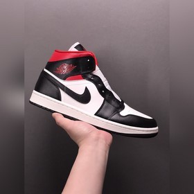 Чистый оригинал Air Jordan AJ1 Mid AJ1 Джо 1 черно-бело-красный с