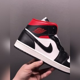 Чистый оригинал Air Jordan AJ1 Mid AJ1 Джо 1 черно-бело-красный с