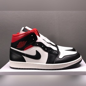 Чистый оригинал Air Jordan AJ1 Mid AJ1 Джо 1 черно-бело-красный с