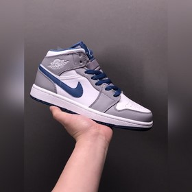 Air Jordan 1 Mid True Blue AJ1 Джо 1 настоящий синий средней высо