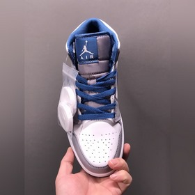 Air Jordan 1 Mid True Blue AJ1 Джо 1 настоящий синий средней высо