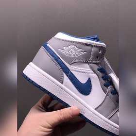 Air Jordan 1 Mid True Blue AJ1 Джо 1 настоящий синий средней высо