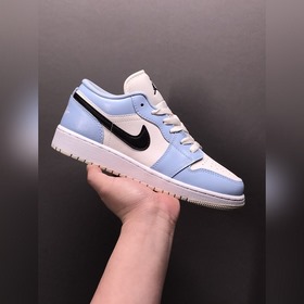 Оригинальные кроссовки Air Jordan 1 Low Lce Blue AJ1 Джо 1 бело-с