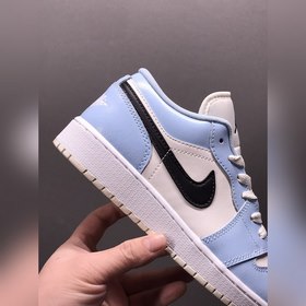 Оригинальные кроссовки Air Jordan 1 Low Lce Blue AJ1 Джо 1 бело-с