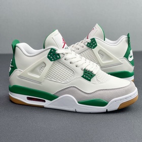 Air Jordan AJ4 x SB эксклюзивная коллаборация, зеленый и белый Пе