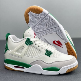 Air Jordan AJ4 x SB эксклюзивная коллаборация, зеленый и белый Пе