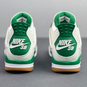 Air Jordan AJ4 x SB эксклюзивная коллаборация, зеленый и белый Пе