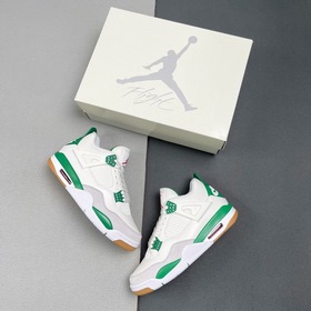 Air Jordan AJ4 x SB эксклюзивная коллаборация, зеленый и белый Пе