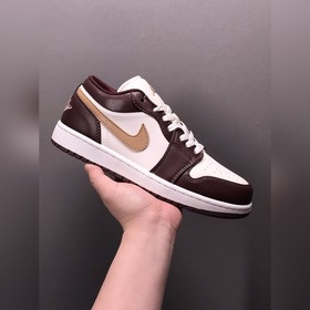 Air Jordan 1 Low AJ1 Джо 1 бело-коричневые низкие кроссовки для п