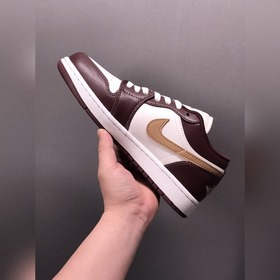 Air Jordan 1 Low AJ1 Джо 1 бело-коричневые низкие кроссовки для п