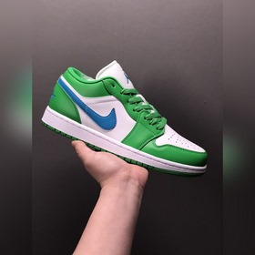 Air Jordan 1 Low AJ1 Джо 1 бело-зеленые низкие кроссовки для повс