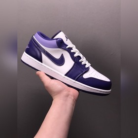 Air Jordan 1 Low AJ1 Джо 1 бело-фиолетовые низкие кроссовки для п