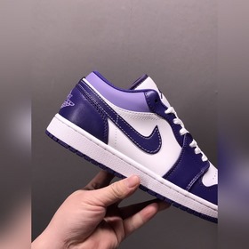 Air Jordan 1 Low AJ1 Джо 1 бело-фиолетовые низкие кроссовки для п