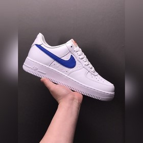 Nk Air Force 107 Low Blue Swoosh с рельефным принтом, низкие крос