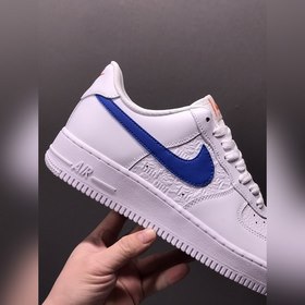 Nk Air Force 107 Low Blue Swoosh с рельефным принтом, низкие крос