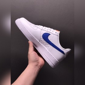 Nk Air Force 107 Low Blue Swoosh с рельефным принтом, низкие крос