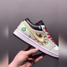 Air Jordan 1 Low AJ1 Джо 1 свежий бело-зеленый культурные низкие 