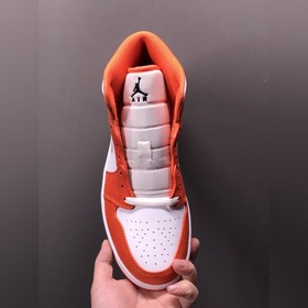 Чистый оригинал Air Jordan 1 Mid Surface AJ1 Джо 1 бело-оранжевый