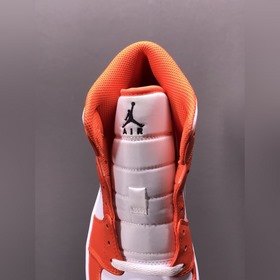 Чистый оригинал Air Jordan 1 Mid Surface AJ1 Джо 1 бело-оранжевый
